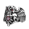 Cubic Zirconia Punk Biker Skull Stone Ring
