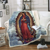 Gift For Christian Gift For Mom Mama Maria Sherpa and Quilt Blanket LN Jesus Blanket