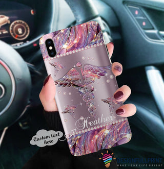 Gifts For Nurses Pink Personalized Gifts For Nurses Symbol Gemstone Print Personalized Phone Case HG
