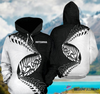 Aotearoa Black White Hoodie HG