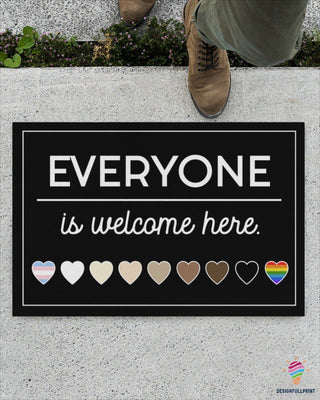 Black Pride Pride Gift For LGBT Every One Is Welcome Here Black White LGBT Doormat HG Black And Proud 365
