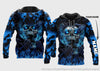 Skull Gift The Skull Scream Blue Eyes Skulls Multi Types Personalized Pullover Zipup Hoodie Long Sleeve Shirt Long Coat