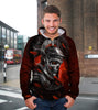 3D Skull Knight Unisex Zip Up Hoodie 012 - designfullprint