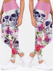 Floral Skull 3D Leggings 03 - designfullprint