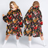 Gifts For Chicken Lovers Folk Art Chickens Wearable Blanket Snug Hoodie For Kids Or Adults