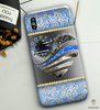 Gifts for Police Officers Gliter Police US Flag Back The Blue Gift For Police Officer Phone Case CH