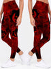 Women Elastic Skinny Sexy Sugar Skull Gym Fitness Sport Leggings 014 - designfullprint