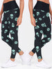 Women Elastic Skinny Sexy Sugar Skull and Daisy Leggings 012 - designfullprint