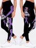 Skull Gift Multi-Color Fight Like A Warrior Sugar Skull Girl Cancer Awareness Premium Leggings