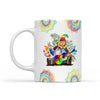 Tie Dye Gnome Hippie Soul Coffee Mug, 15oz Ceramic Coffee Cup Motivational Gifts Mug, Full Color Novelty Ceramic Coffee Mug