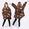 Gifts For Chicken Lovers Folk Art Chickens Wearable Blanket Snug Hoodie For Kids Or Adults
