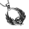 Punk Gothic Stainless Steel Crystal Wings Necklaces