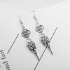 Viking Compass Rune Skull Earrings - designfullprint