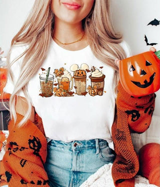 Fall Coffee Shirt, Cute Halloween Fall 2023 Shirt, Mouse Ears Coffee Lover Shirt, Pumpkin Spice Latte Drink Cup, PSL Lover, Thanksgiving Shirt HG