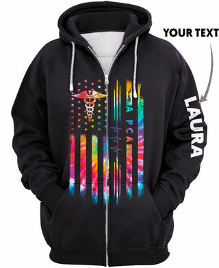 New Personalized  Tie Dye Flag A PCA US Unisex Size Hoodie