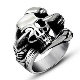 Vintage Titanium Skull Claw Ring
