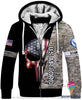 Gift For Army US Air Force US Unisex Größe Fleece Zipup Hoodie