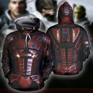 3D ME Printed Amour Hoodie 001 - designfullprint