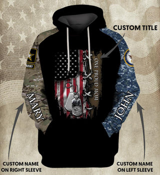 Gift For Army Personalized Double Sleeve Custom  Base Armed Force Unisex Size Hoodie