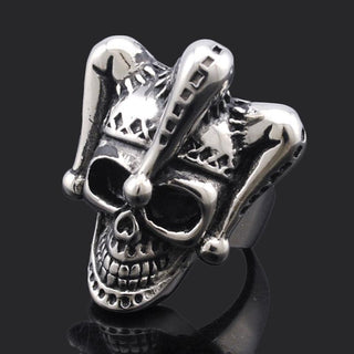 Rock Style Clown Hat Skull Ring