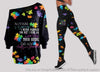 I Am Proud To Be Autism Grandma Off Shoulder Long Sleeve Top and Leggings Set