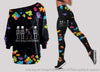 It's Okay To Be A Little Different Autism Awareness Dabbing Skull Off Shoulder Long Sleeve Top and Leggings Set