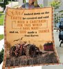 Tractor Farmer Love God Blanket HG Gift For Farmer