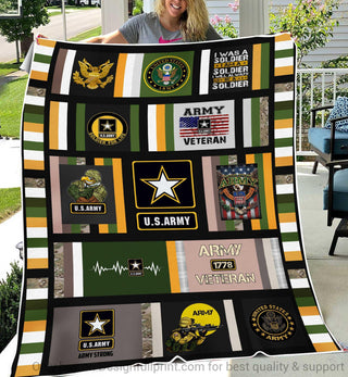 Gift For Veteran Lover Gift For Army Army Blanket Fleece Blanket Quilt Army Veteran Army Blanket LN