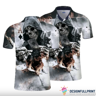 Skull Gift The Ace Skull Polo Shirt NHD