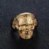 Decorative Skull Gold Plated Ring