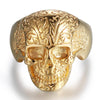 Decorative Skull Gold Plated Ring
