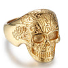 Decorative Skull Gold Plated Ring