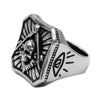 Seeing Eyes Skull Masonic Ring