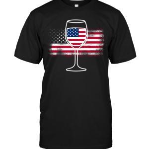 Champagne Glass American Flag T-shirt - designfullprint