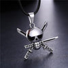 Ninja Skull Head Metal Sword Necklace