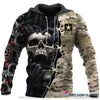Skull Gift Gift For Army Army Red Eyes Screaming Skull Personalized Unisex Hoodie