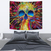 Colorful Abstract Skull Tapestry 001 - designfullprint