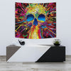 Colorful Abstract Skull Tapestry 001