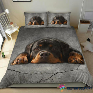 Rottweiler In Love Grey Bedding Set CH Gifts For Dog Lovers