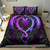 Gift For Dragon Lover Purple Dragon Couple Bedding Set LN