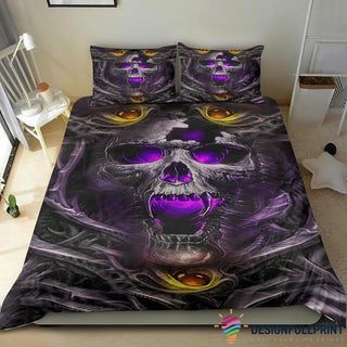 Skull Gift Purple Skull Bedding Set HG