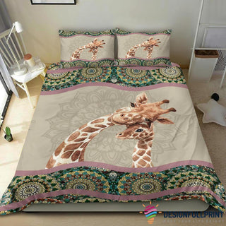 Giraffe Comforter Set Giraffe Bedding Set Giraffe Boho Pattern Bedding Set HG