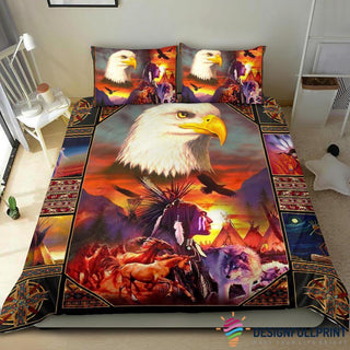 Gift For Native American American Eager Native American Bedding Set CH