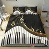 Gift For Music Lover Music Note Black And White Bedding Set HG Bedding aets bed spreads