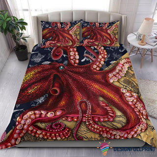 Lovely Red Octopus Bedding Set HG