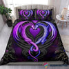 Gift For Dragon Lover Purple Dragon Couple Bedding Set LN