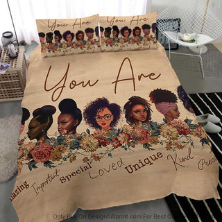 Black Pride God Says You Are Incredible Girls Empowerment Black Girls Black Women Bedding Sets