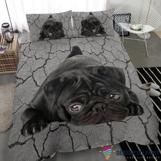 Black Pug Dog Sleeping Bedding Set CH Gifts For Dog Lovers