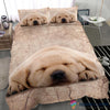 Yellow Puppies Labrador Sleeping Bedding Set CH Gifts For Dog Lovers