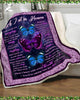 Gift For Butterfly Lover Blanket Butterfly As I sit in heaven (Purple)